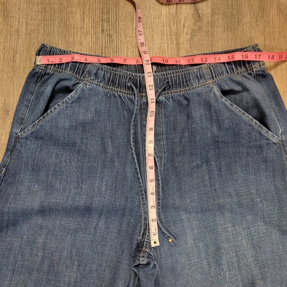 GAP Mid Rise Easy Horseshoe Jeans 12T Relaxed Barrel Leg Dark Indigo Cotton Tall - Picture 9 of 11